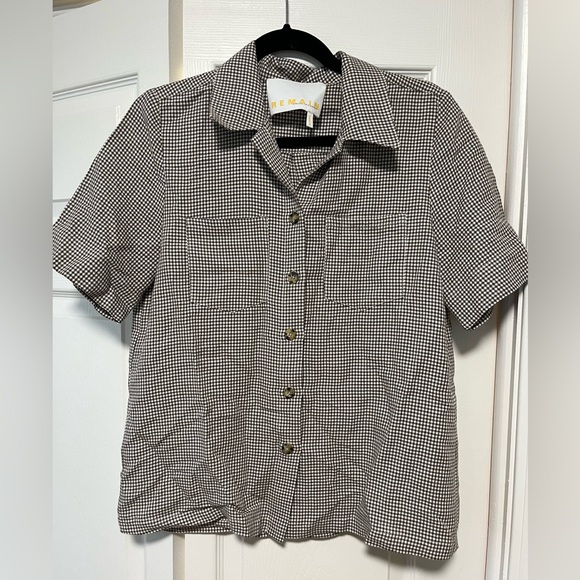 Remain Birger Christensen Sienna Shirt in Butternut Comb Size 4 - Picture 3 of 10